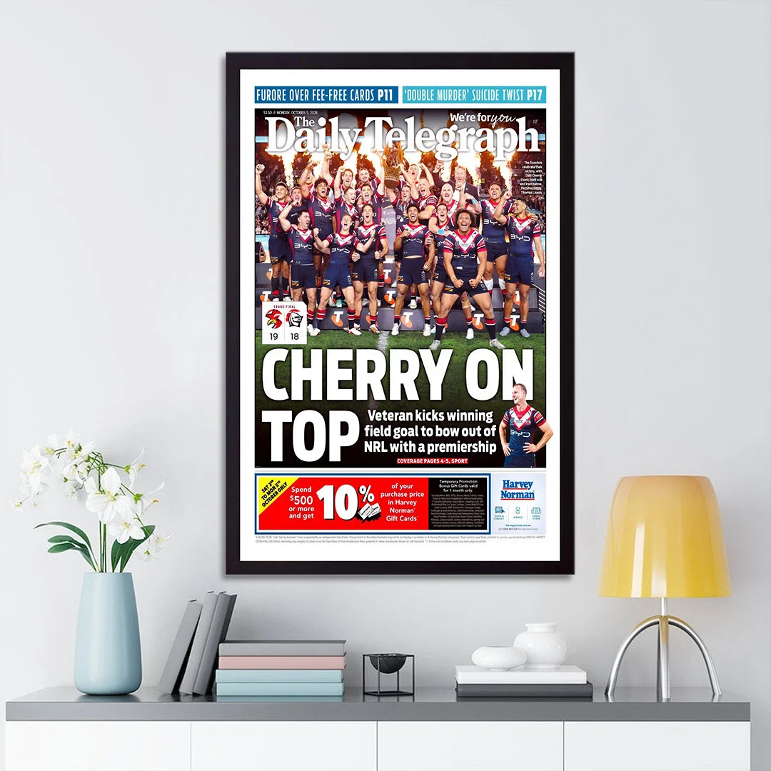 Sydney Roosters 2026 NRL Premiers Canvas With Inner Frame - TANTN25949