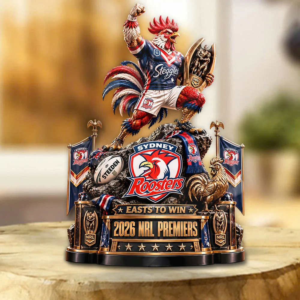 Sydney Roosters 2026 NRL Premiers Custom Shape Acrylic Plaque - TANTN26290