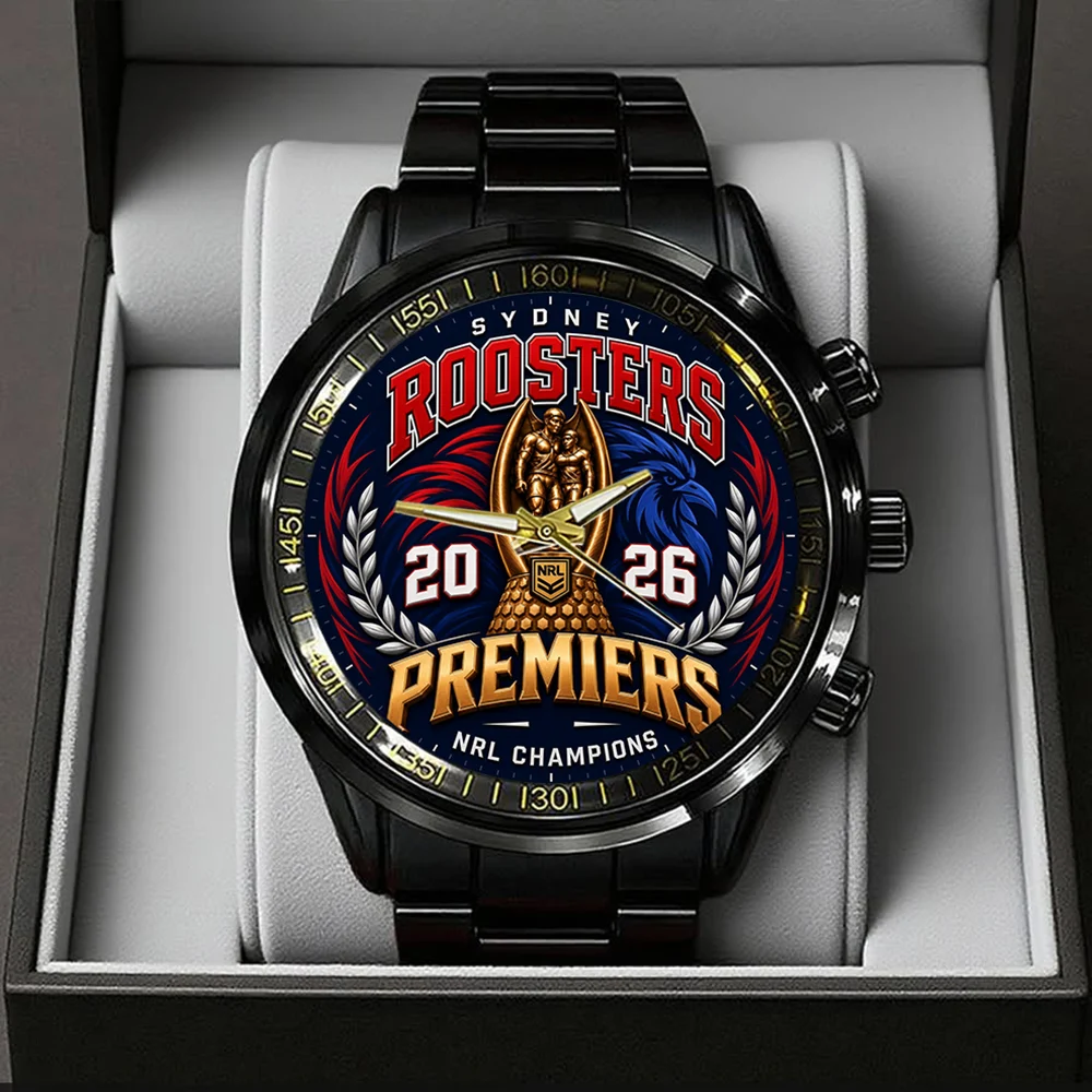 Sydney Roosters 2026 Premiers Black Stainless Steel Watch - TMTHU10178