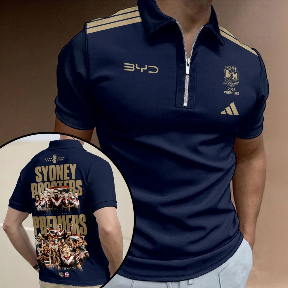 Sydney Roosters 2026 Premiers Zip Polo Shirt - TMTHU9762
