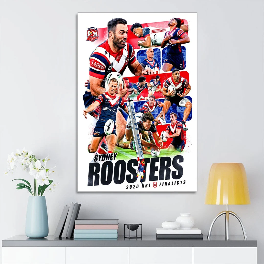 Sydney Roosters 2026 NRL Premiers Canvas With Inner Frame - TANTN25948