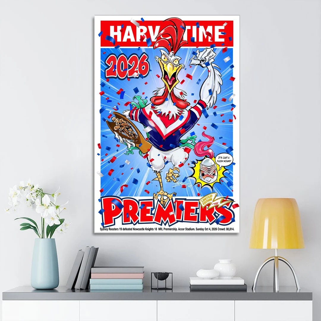 Sydney Roosters 2026 NRL Premiers Canvas With Inner Frame - TANTN25954