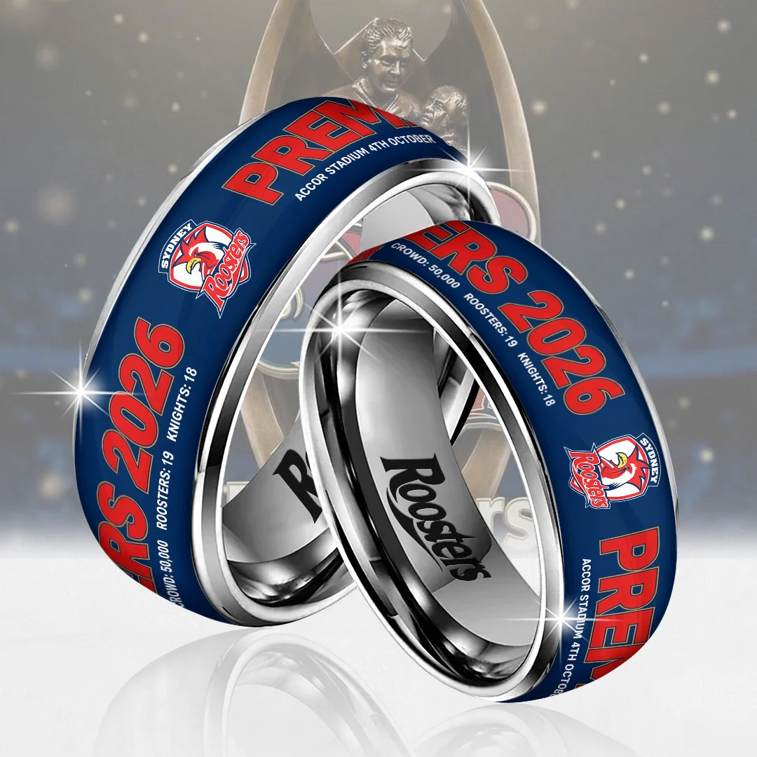 Sydney Roosters 2026 NRL Premiers Custom Alloy Ring - TANTN25944