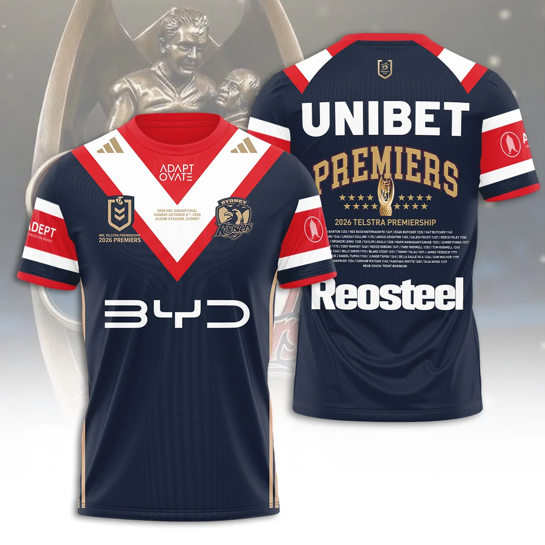 Sydney Roosters 2026 NRL Premiers 3D Apparel - TANTN25937
