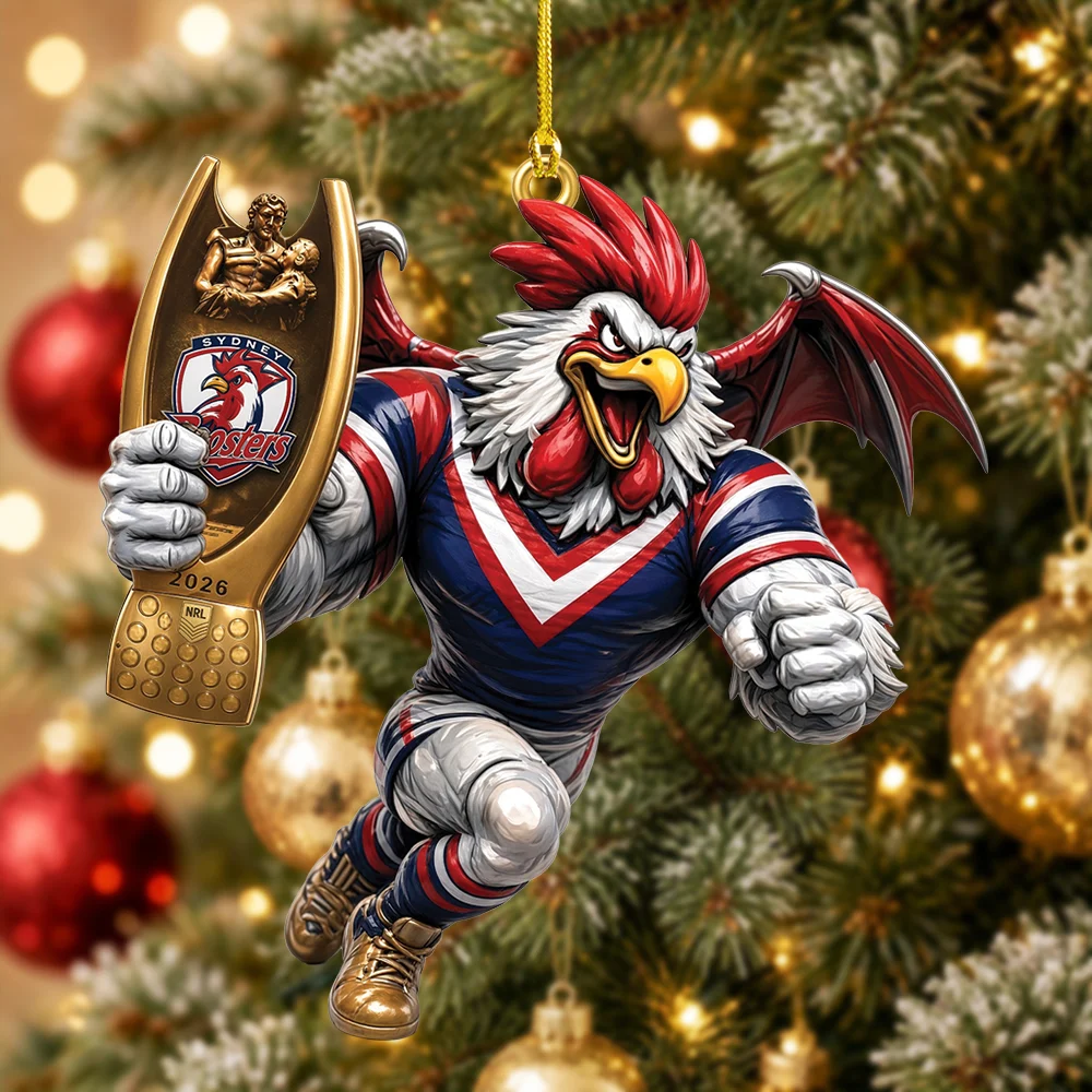 Sydney Roosters 2026 Premiers Custom Shape 2-side Printed Acrylic Ornament - TMTHU9766