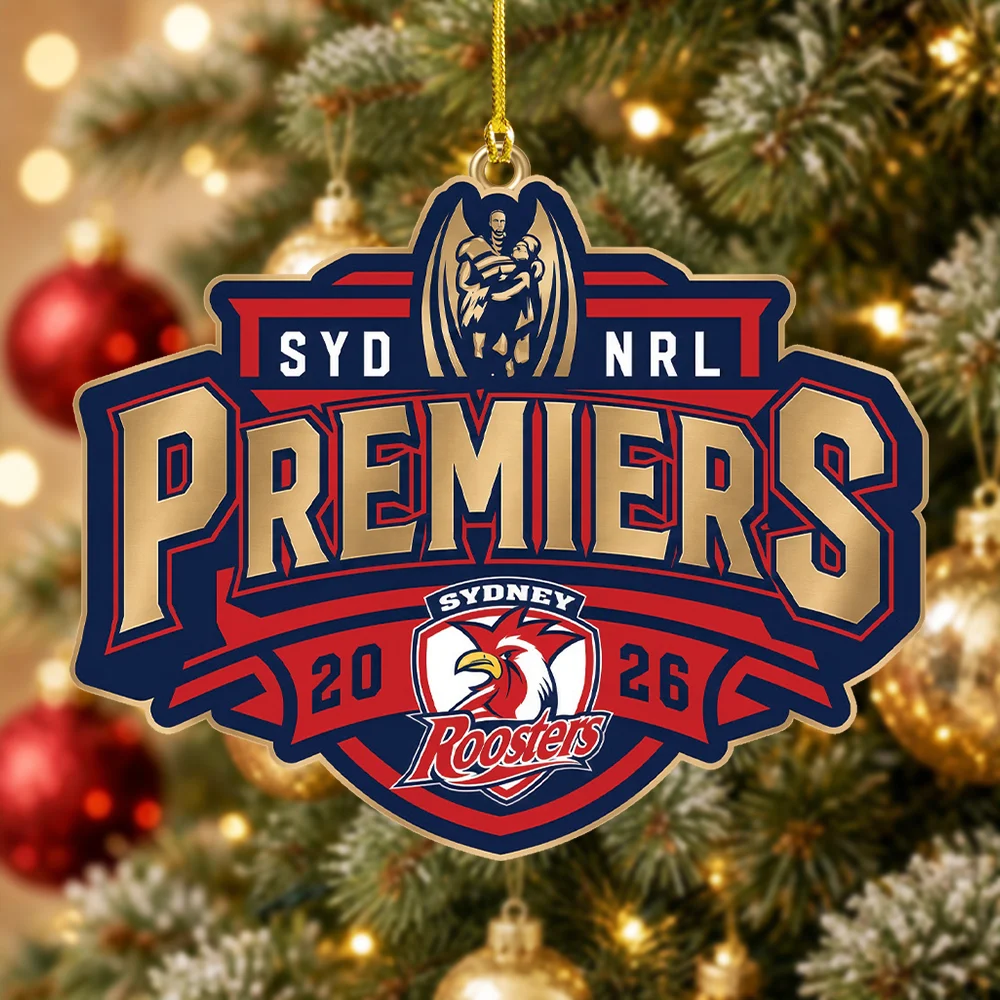 Sydney Roosters 2026 Premiers Custom Shape 2-side Printed Acrylic Ornament - TMTHU9767