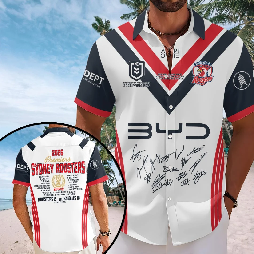 Sydney Roosters 2026 Premiers Short Sleeve Button-Down Shirt - HOATT21452
