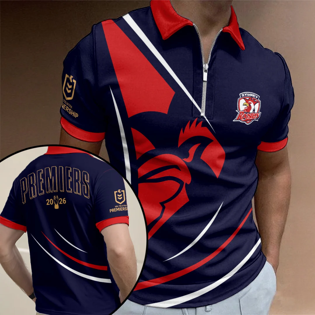 Sydney Roosters 2026 NRL Premiers Zip Polo Shirt - TANTN25934