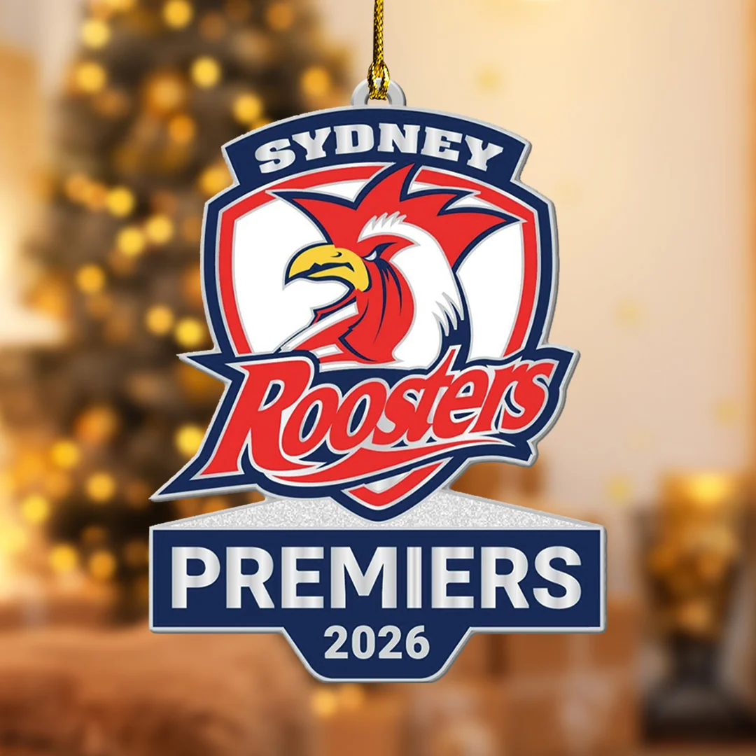 Sydney Roosters 2026 NRL Premiers Custom Shape 2-side Printed Acrylic Ornament - TANTN25940