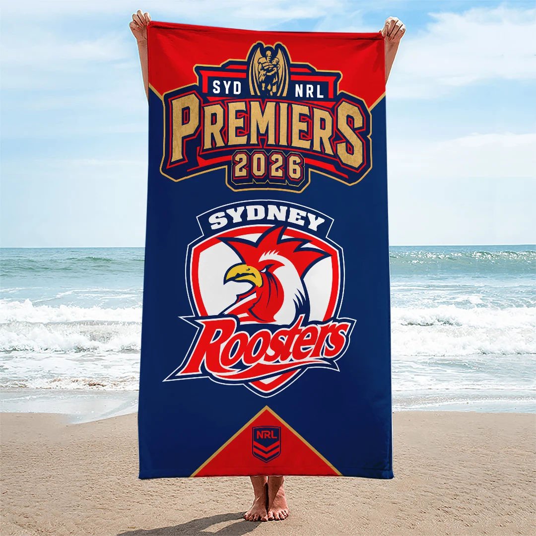 Sydney Roosters 2026 NRL Premiers Rectangle Beach Towel - TANTN25942