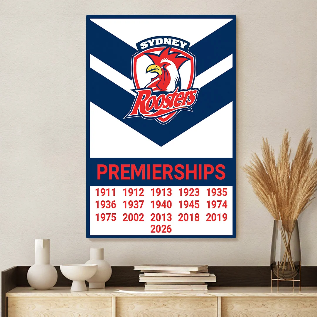 Sydney Roosters 2026 NRL Premiers Canvas With Inner Frame - TANTN25950