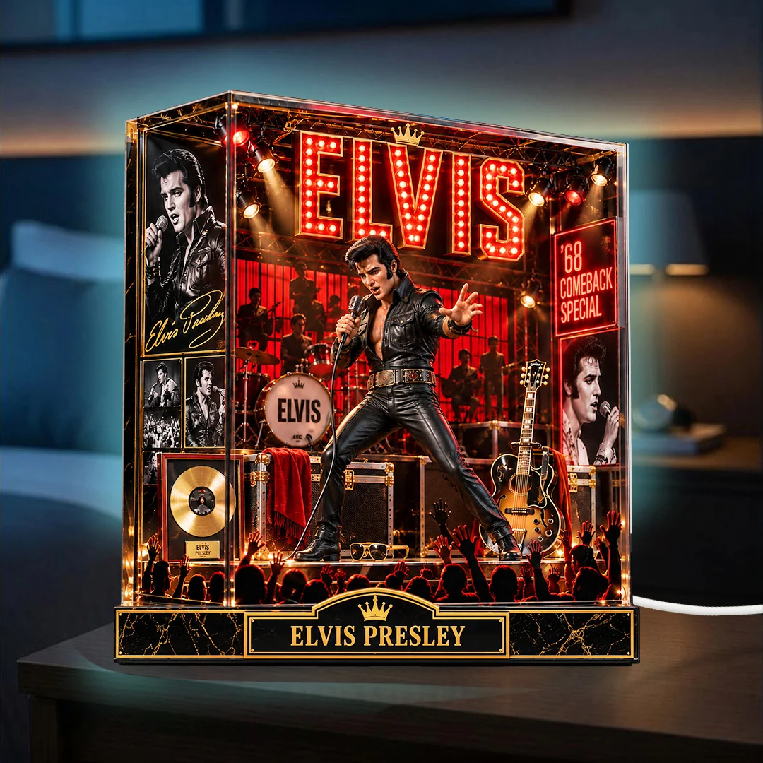 Elvis Presley Custom Shape Acrylic Light Box - TANTN25970
