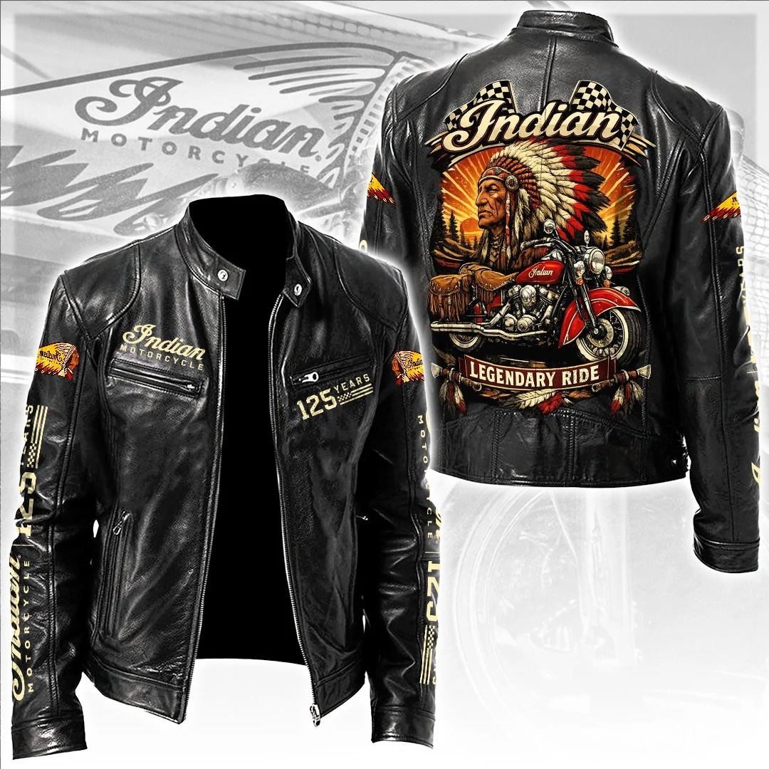 Indian Motorcycle 125th Anniversary 2026 Motorcycle Leather Jacket - TANTN26093