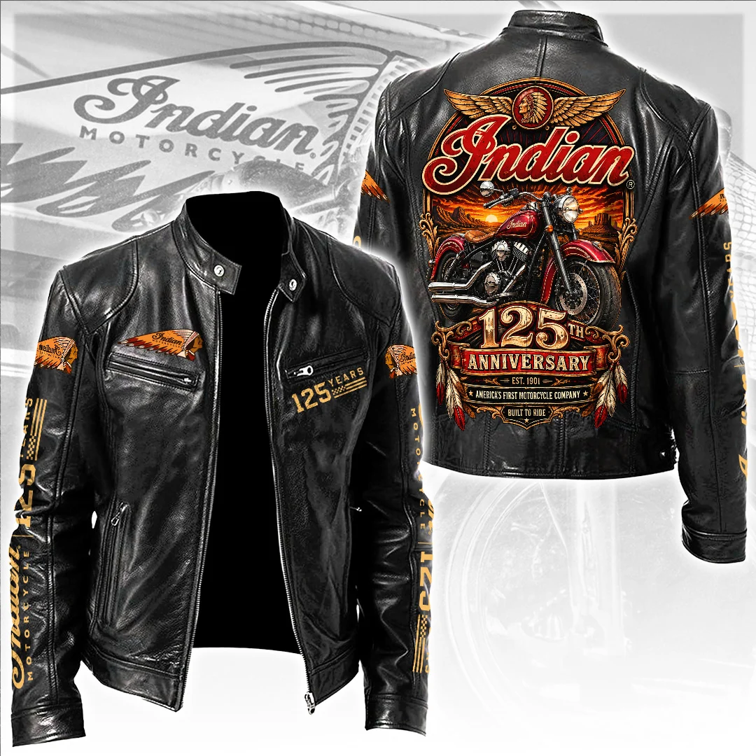 Indian Motorcycle 125th Anniversary 2026 Motorcycle Leather Jacket - TANTN26096