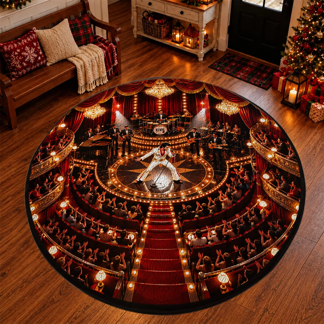 Elvis Presley Round Quilt Rug - TANTN26210