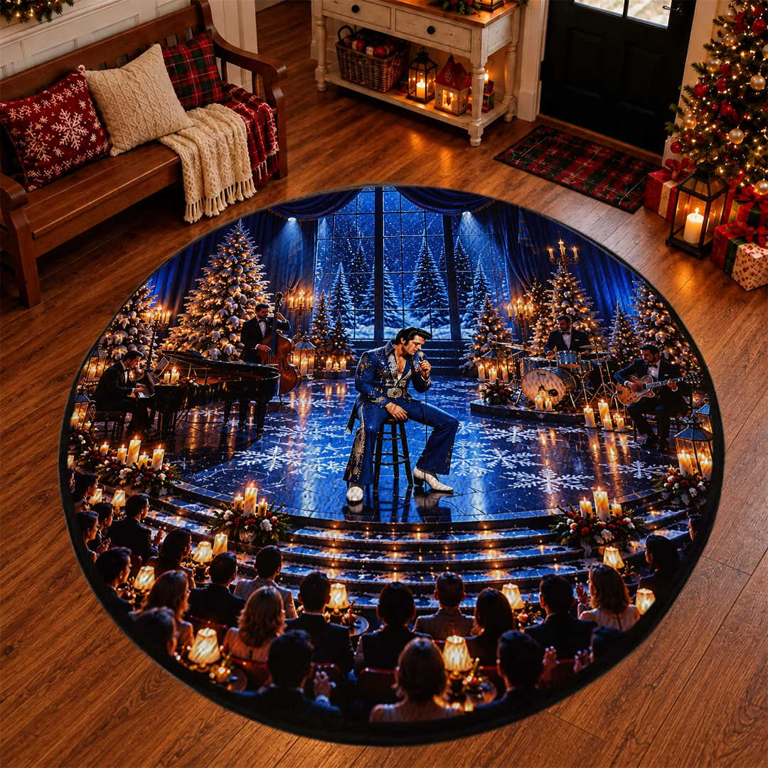 Elvis Presley Round Quilt Rug - TANTN26211