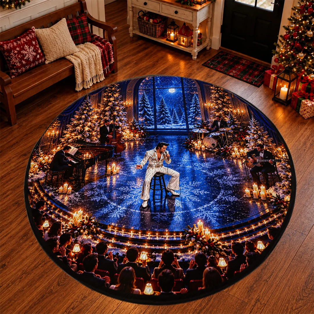 Elvis Presley Round Quilt Rug - TANTN26213