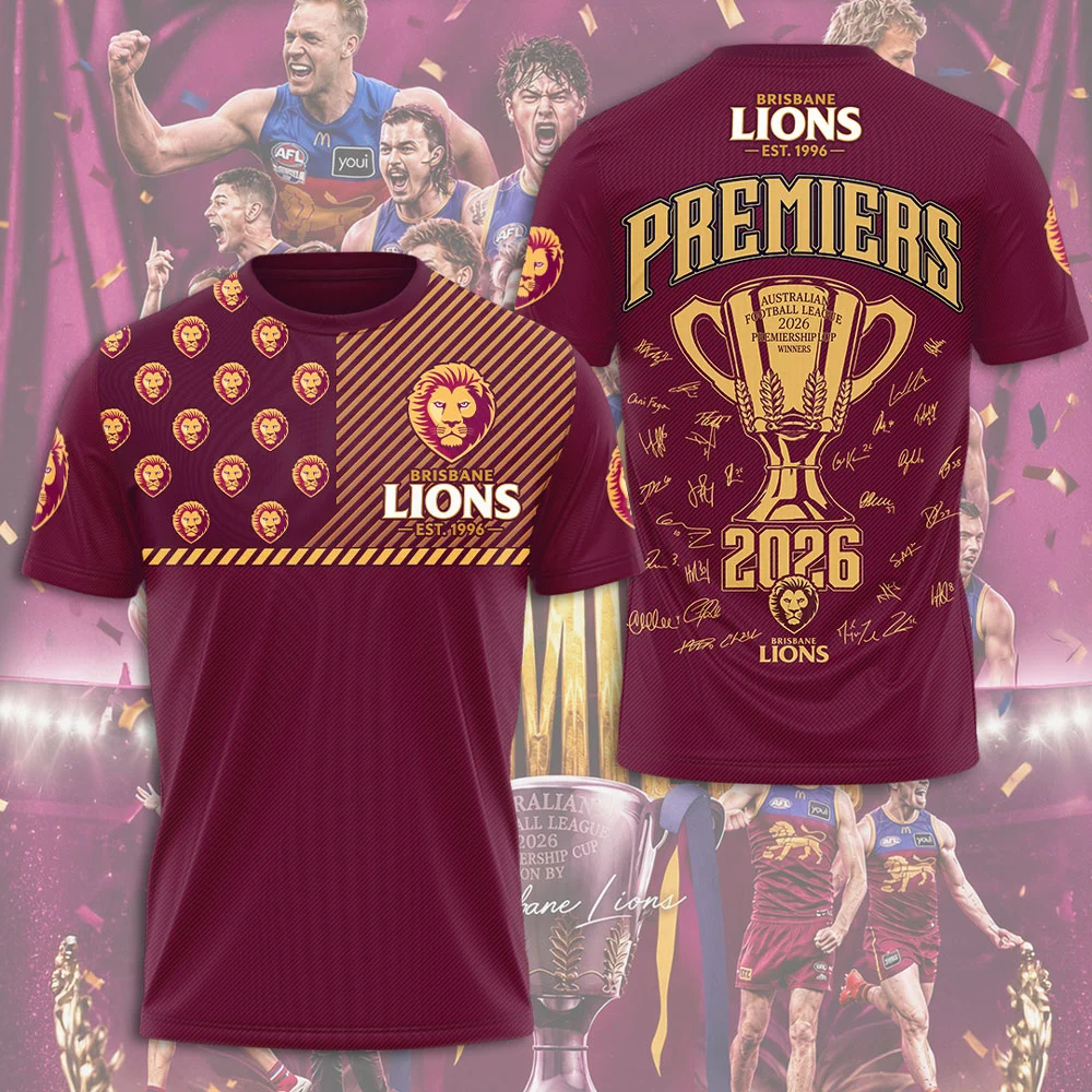Brisbane Lions 2026 AFL Premiers 3D Apparel – TMTHU9813